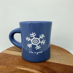 Life is Good Mug Snowflake Do What You Like What You Do Coffee Cup Blue 10 oz